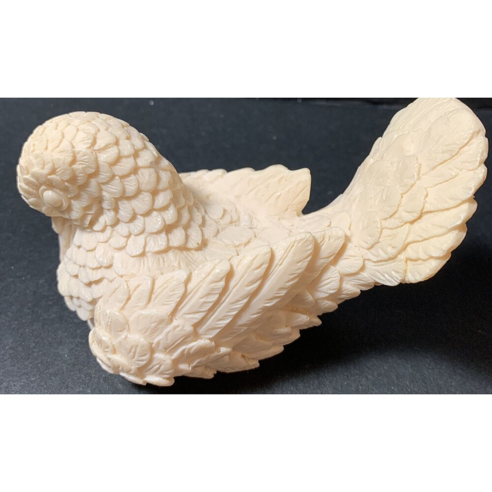 A Santini Doves Love Birds ResinAlabaster Hand Carved Sculptures Pair Italy Vtg - Picture 6 of 11